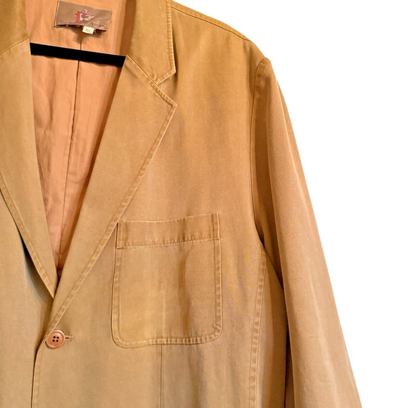 TheTerritory Ahead Sz XL Silk Blend Sport/Barn Jacket Light Academia Casual - Picture 4 of 15